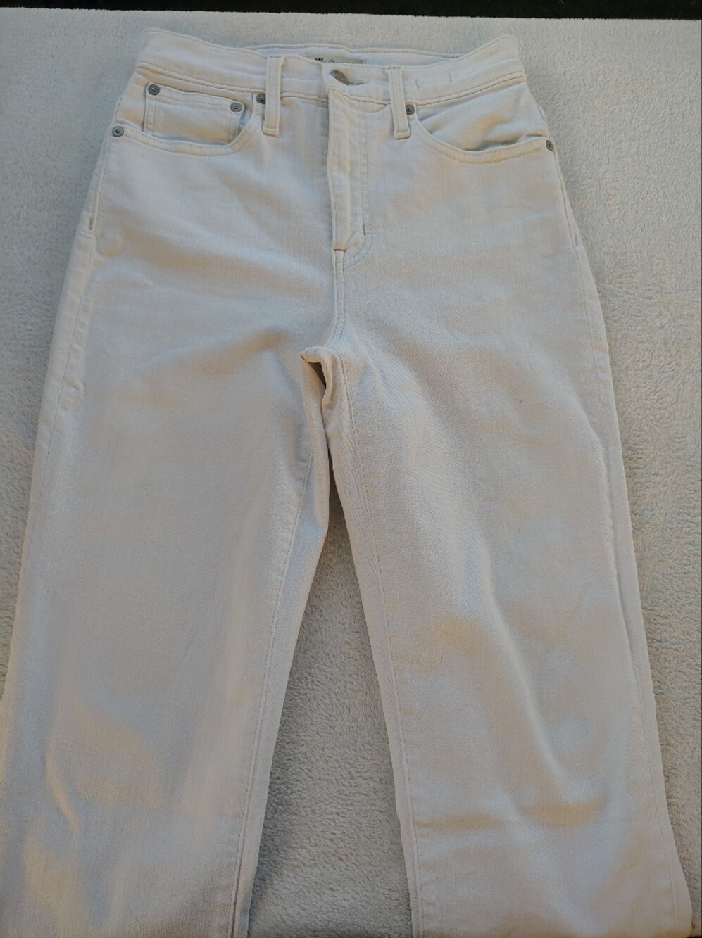 Madewell Cream Classis Straight-Leg Jeans